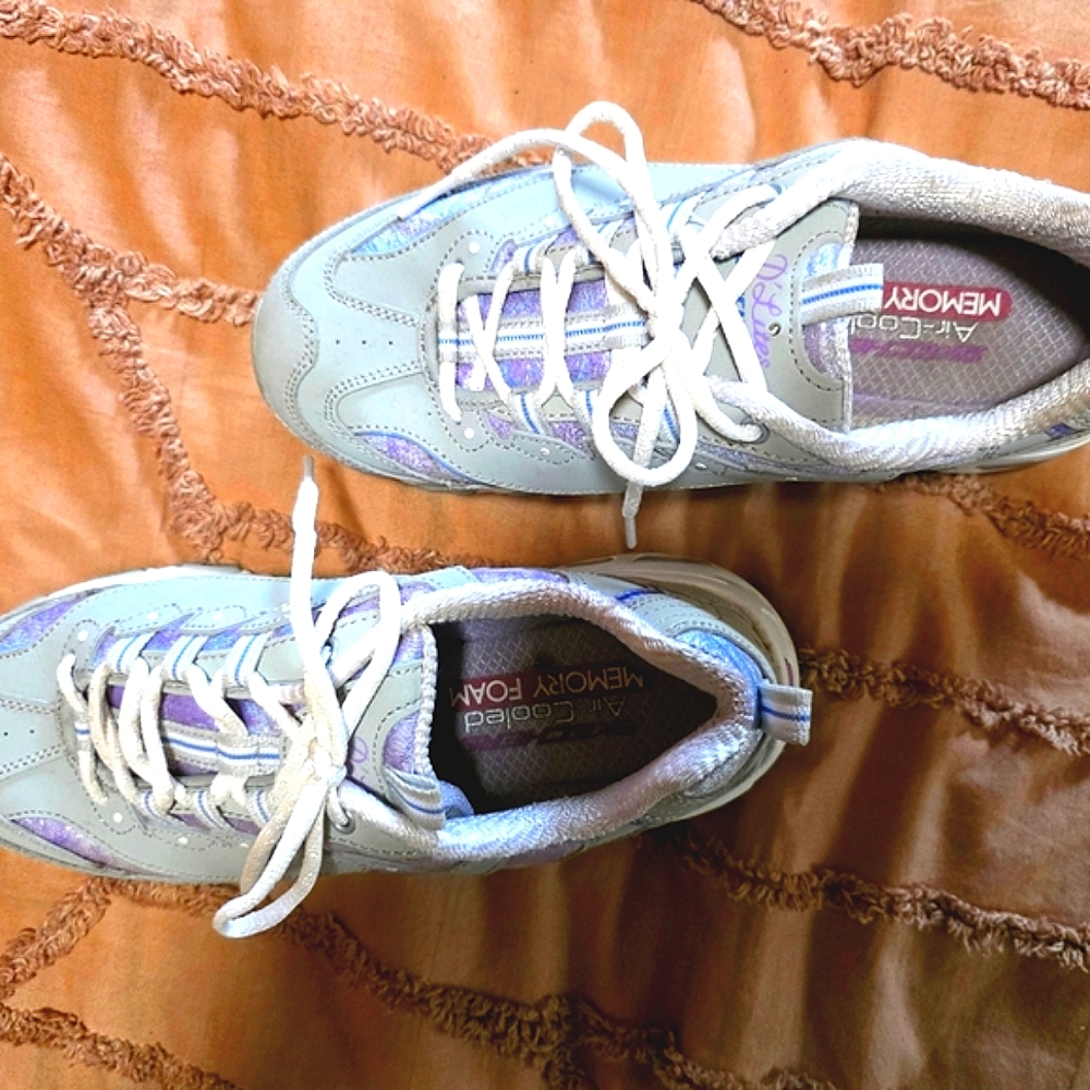 Skechers Sport.  Silver/gray With Lavender Womens Size 9